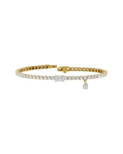 Lab Grown Diamonds 18k Over Silver 6.17 Ct. Tw. Lab-grown Diamond Bracelet In Gold