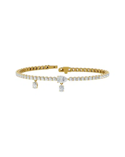 Lab Grown Diamonds 18k Over Silver 6.38 Ct. Tw. Lab-grown Diamond Bracelet In Gold