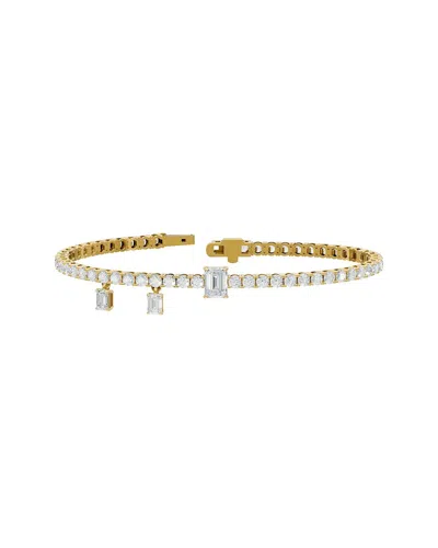 Lab Grown Diamonds 18k Over Silver 6.47 Ct. Tw. Lab-grown Diamond Bracelet In Transparent