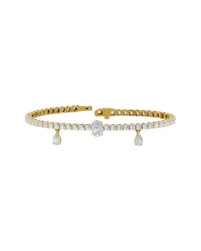Lab Grown Diamonds 18k Over Silver 6.47 Ct. Tw. Lab-grown Diamond Bracelet In Transparent