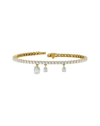 Lab Grown Diamonds 18k Over Silver 6.64 Ct. Tw. Lab-grown Diamond Bracelet In Transparent