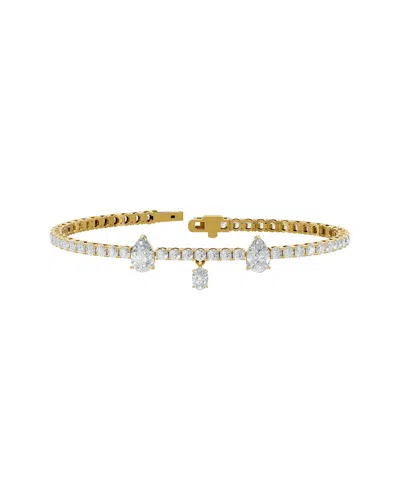 Lab Grown Diamonds 18k Over Silver 6.99 Ct. Tw. Lab-grown Diamond Bracelet In Transparent