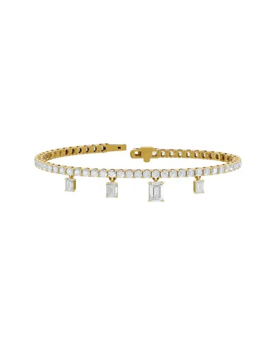 Lab Grown Diamonds 18k Over Silver 7.14 Ct. Tw. Lab-grown Diamond Bracelet In Gold
