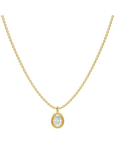 Lab Grown Diamonds 18k Plated 1.00 Ct. Tw. Lab-grown Diamond Necklace In Gold