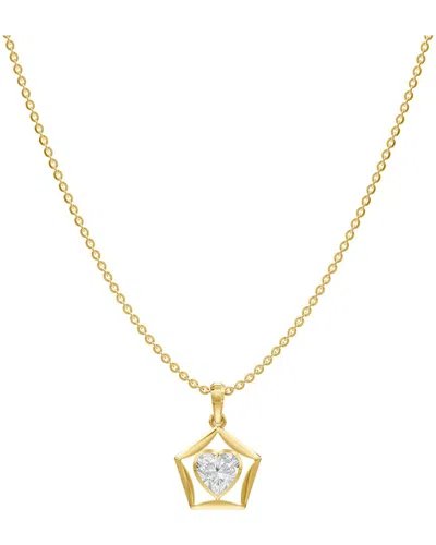 Lab Grown Diamonds 18k Plated 1.50 Ct. Tw. Lab-grown Diamond Necklace In Gold