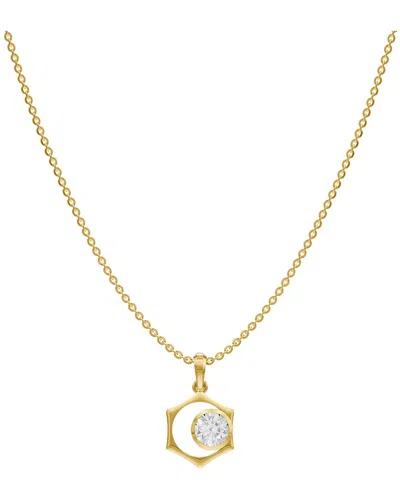 Lab Grown Diamonds 18k Plated 1.50 Ct. Tw. Lab-grown Diamond Necklace In Gold