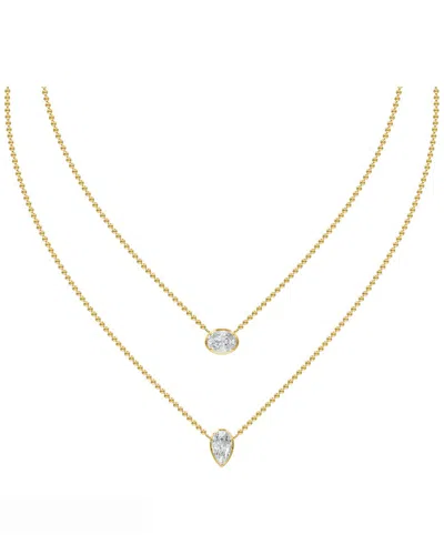 Lab Grown Diamonds 18k Plated 2.21 Ct. Tw. Lab-grown Diamond Necklace In Gold