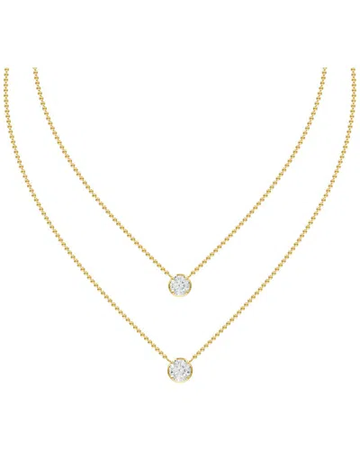 Lab Grown Diamonds 18k Plated 2.53 Ct. Tw. Lab-grown Diamond Necklace In Gold
