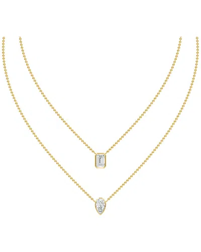 Lab Grown Diamonds 18k Plated 2.57 Ct. Tw. Lab-grown Diamond Necklace In Transparent