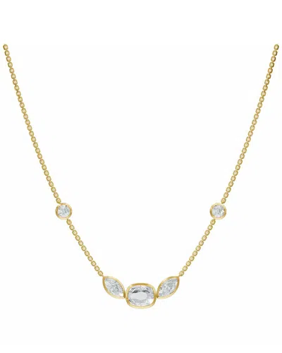 Lab Grown Diamonds 18k Plated 3.23 Ct. Tw. Lab-grown Diamond Necklace In Transparent