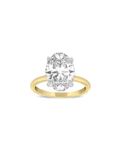 Lab Grown Diamonds 18k Two-tone 4.15 Ct. Tw. Lab-grown Diamond Solitaire Ring In Gold
