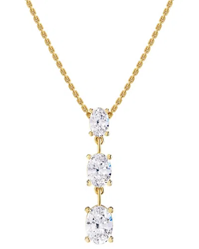 Lab Grown Diamonds 18k Vermeil 2.14 Ct. Tw. Lab-grown Diamond Pendant In Brown