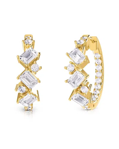 Lab Grown Diamonds 18k Vermeil 2.40 Ct. Tw. Lab-grown Diamond Hoop Earrings In Gold