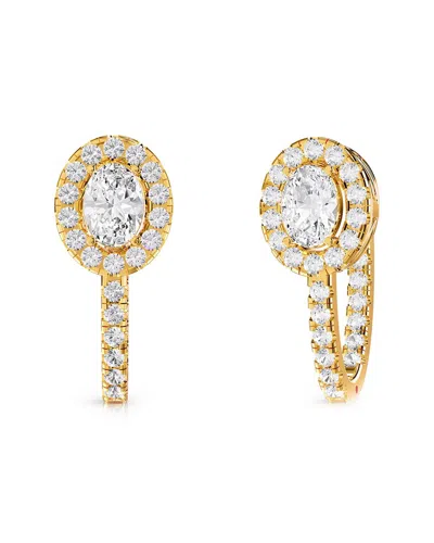 Lab Grown Diamonds 18k Vermeil 2.72 Ct. Tw. Lab-grown Diamond Hoop Earrings In Gold