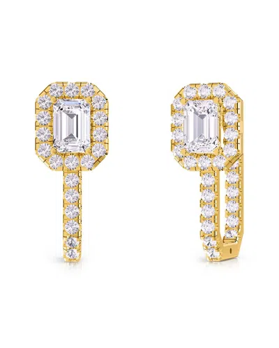 Lab Grown Diamonds 18k Vermeil 3.19 Ct. Tw. Lab-grown Diamond Hoop Earrings In Gold