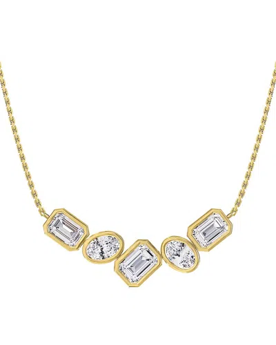 Lab Grown Diamonds 18k Vermeil 3.20 Ct. Tw. Lab-grown Diamond Pendant Necklace In Gold