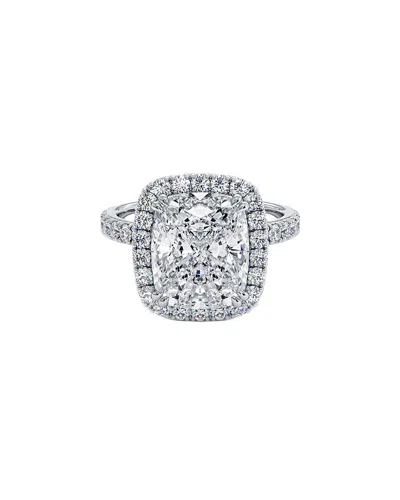 Lab Grown Diamonds Luxore Privee 14k 4.00 Ct. Tw. Lab-grown Diamond Halo Ring In White