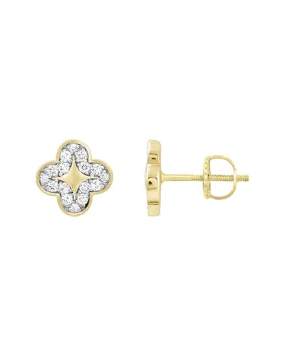 Lab Grown Diamonds Brilliant Bloom 14k 0.20 Ct. Tw. Lab-grown Diamond Earrings In Gold
