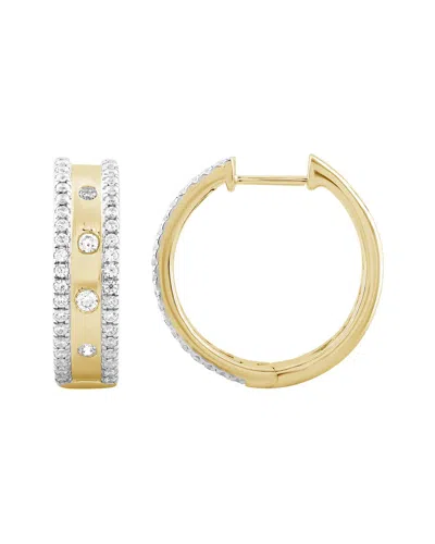 Lab Grown Diamonds Brilliant Bloom 14k 0.75 Ct. Tw. Lab-grown Diamond Hoop Earrings In Gold