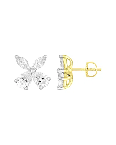Lab Grown Diamonds Brilliant Bloom 14k 1.00 Ct. Tw. Lab-grown Diamond Earrings In Gold