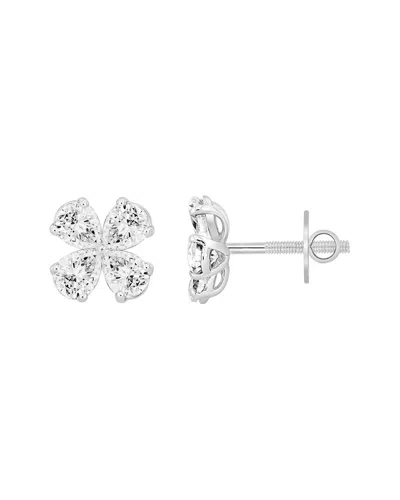 Lab Grown Diamonds Brilliant Bloom 14k 1.33 Ct. Tw. Lab-grown Diamond Earrings In Silver