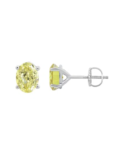 Lab Grown Diamonds Brilliant Bloom 14k 2.00 Ct. Tw. Lab-grown Diamond Stud Earrings In Silver