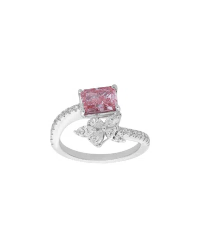 Lab Grown Diamonds Brilliant Bloom 14k 2.33 Ct. Tw. Lab-grown Diamond Ring In Silver