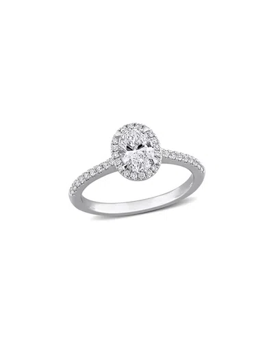 Lab Grown Diamonds Creative Forever 14k 0.99 Ct. Tw. Lab-grown Diamond Halo Ring In Gray
