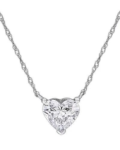 Lab Grown Diamonds Creative Forever 14k 1.00 Ct. Tw. Lab-grown Diamond Center Design Necklace In Neutral