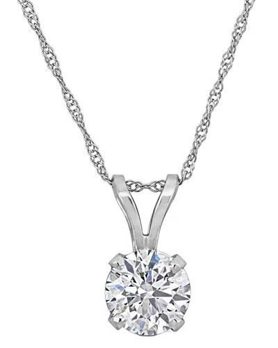 Lab Grown Diamonds Creative Forever 14k 1.00 Ct. Tw. Lab-grown Diamond Solitaire Necklace In Metallic