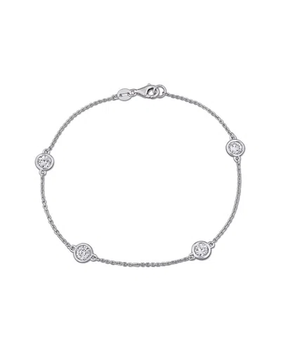 Lab Grown Diamonds Creative Forever 14k 1.00 Ct. Tw. Lab-grown Diamond Station Bracelet In Green