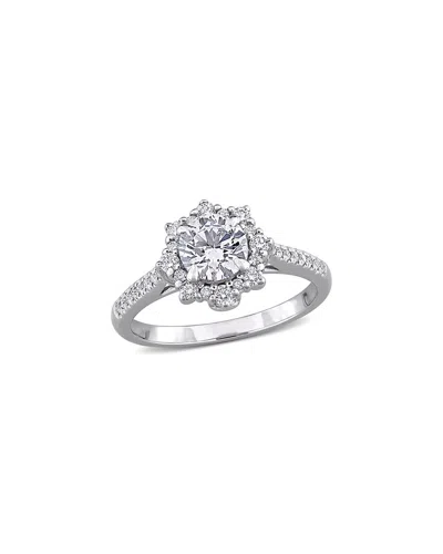 Lab Grown Diamonds Creative Forever 14k 1.16 Ct. Tw. Lab-grown Diamond Halo Ring In Metallic
