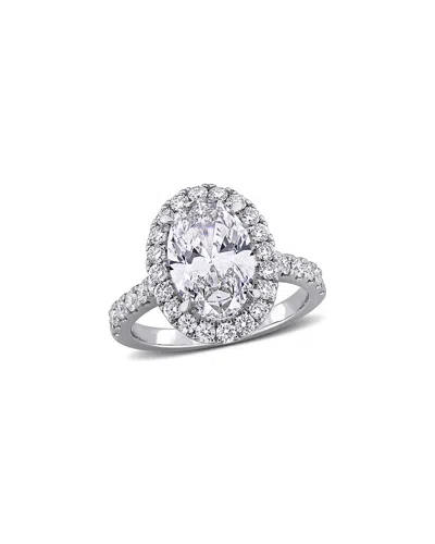 Lab Grown Diamonds Creative Forever 14k 3.91 Ct. Tw. Lab-grown Diamond Halo Ring In Green