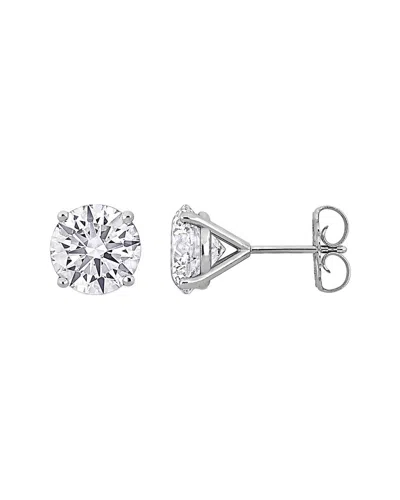 Lab Grown Diamonds Creative Forever 14k 5.00 Ct. Tw. Lab-grown Diamond Stud Earrings In Green