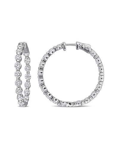 Lab Grown Diamonds Creative Forever 14k 6.12 Ct. Tw. Lab-grown Diamond Hoop Earrings In Metallic