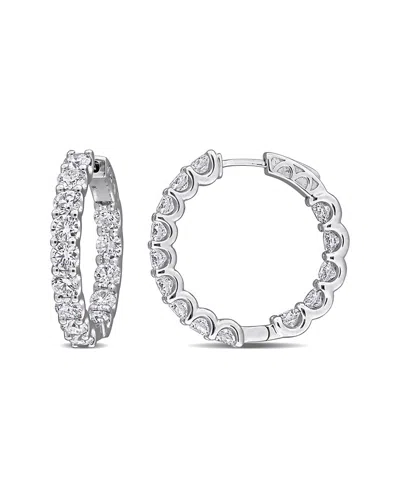 Lab Grown Diamonds Creative Forever 14k 7.00 Ct. Tw. Lab-grown Diamond Hoop Earrings In Green