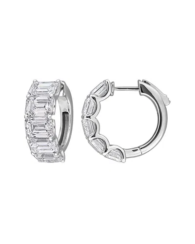 Lab Grown Diamonds Creative Forever 14k 7.50 Ct. Tw. Lab-grown Diamond Hoop Earrings In Gray