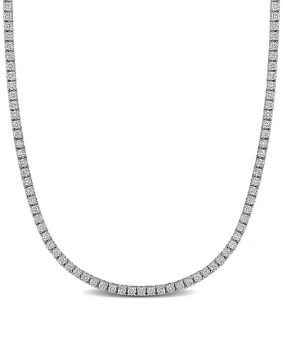 Lab Grown Diamonds Creative Forever 14k 7.82 Ct. Tw. Lab-grown Diamond Tennis Necklace In Metallic