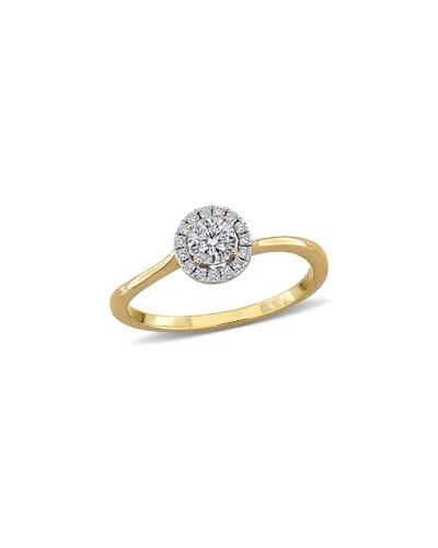Lab Grown Diamonds Creative Forever 18k 0.16 Ct. Tw. Lab-grown Diamond Halo Ring In Gold