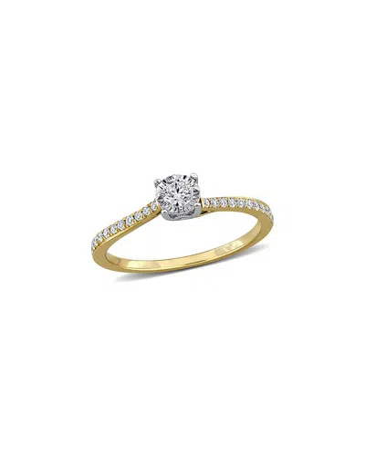 Lab Grown Diamonds Creative Forever 18k 0.23 Ct. Tw. Lab-grown Diamond Crossover Ring In Gold
