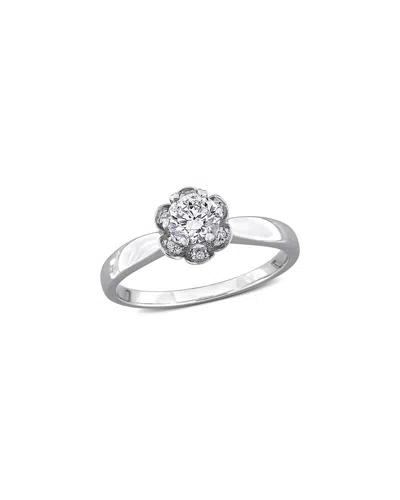 Lab Grown Diamonds Creative Forever 18k 0.53 Ct. Tw. Lab-grown Diamond Center Design Ring In Metallic