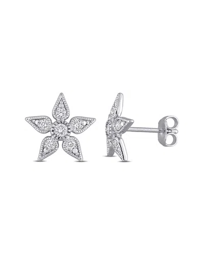 Lab Grown Diamonds Creative Forever Silver 0.36 Ct. Tw. Lab-grown Diamond Stud Earrings In Metallic