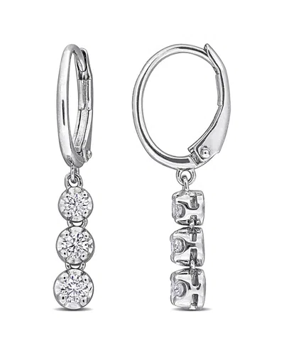 LAB GROWN DIAMONDS CREATED FOREVER SILVER 0.48 CT. TW. LAB-GROWN DIAMOND 3 STONE EARRINGS