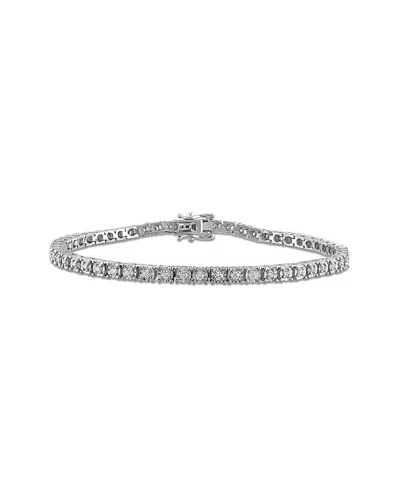 Lab Grown Diamonds Creative Forever Silver 0.95 Ct. Tw. Lab-grown Diamond Tennis Bracelet In Metallic