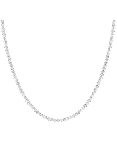 Lab Grown Diamonds 14k 10.00 Ct. Tw. Lab-grown Diamond Necklace In Silver