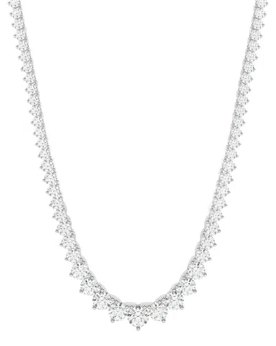 Lab Grown Diamonds 14k 7.00 Ct. Tw. Lab-grown Diamond Necklace In Silver
