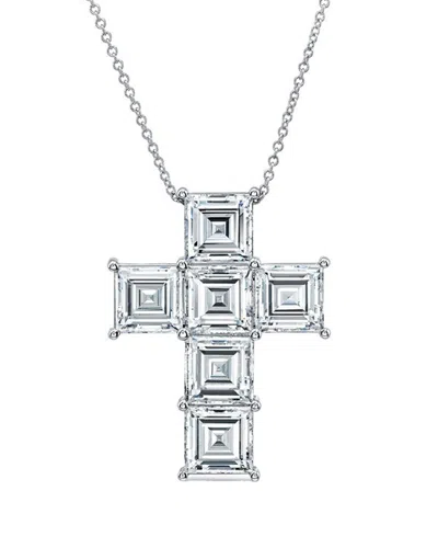 Lab Grown Diamonds Luxore Privee 14k 6.00 Ct. Tw. Lab-grown Diamond Cross Necklace In Burgundy