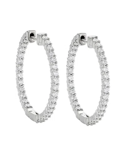 Lab Grown Diamonds 14k Lab-grown Diamond In-out Hoops In Silver