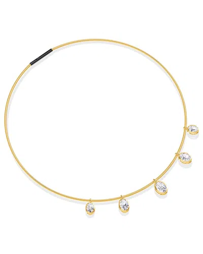 LAB GROWN DIAMONDS 18K VERMEIL 6.94 CT. TW. LAB-GROWN DIAMOND OMEGA PENDANT NECKLACE