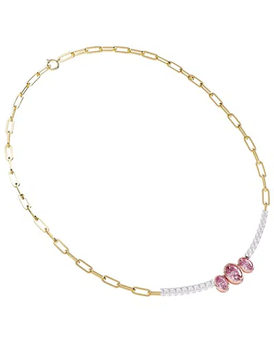 LAB GROWN DIAMONDS 18K VERMEIL 4.43 CT. TW. LAB-GROWN DIAMOND & GEMSTONE NECKLACE